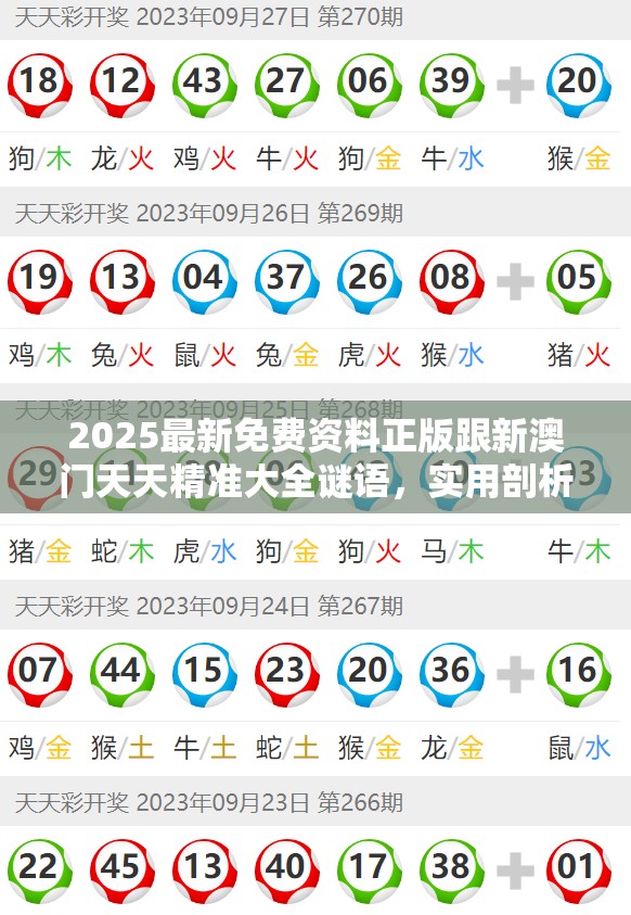 2025最新免费资料正版跟新澳门天天精准大全谜语，实用剖析、专家解读解释与落实?